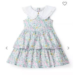 Janie and Jack Dress with White Peter Pan Collar - Pastel Floral